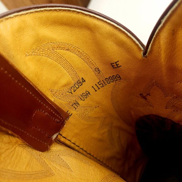 Vintage Tony Lama Pointed Toe Ostrich Wingtip Cowboy Boots Men\'s Size 9 EE main image 4